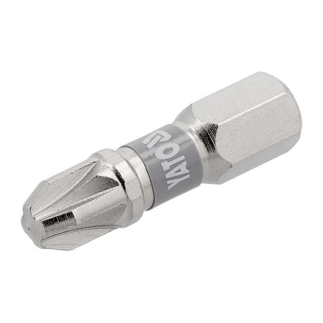 Насадка YATO PZ3 25мм, 6-гран. шпиндель 1/4, никель, 2шт., фото , зображення 2 | SNABZHENIE.com.ua