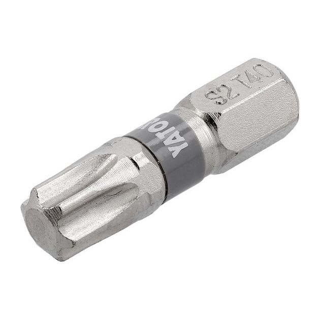 Насадка викруткова YATO TORX T40, 25 мм, 1/4", никель, 2 шт., фото , изображение 2 | SNABZHENIE.com.ua
