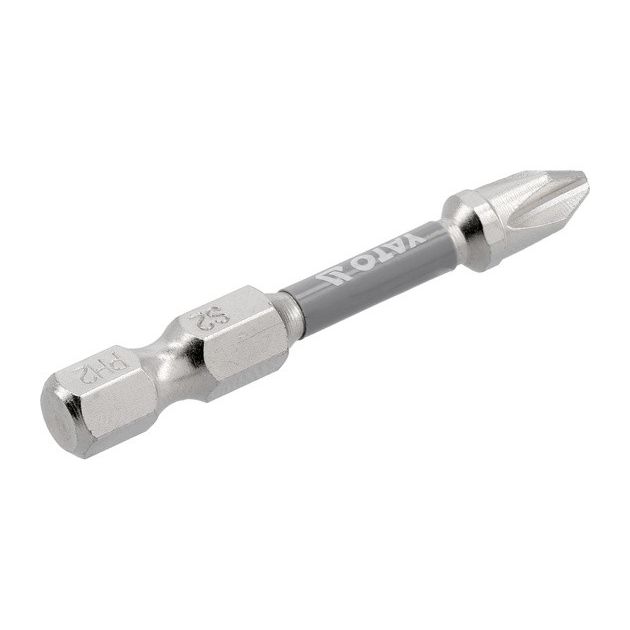 Насадка YATO PH2 х 50мм, 6-гран. шпиндель 1/4, никель, 2шт., фото , изображение 3 | SNABZHENIE.com.ua