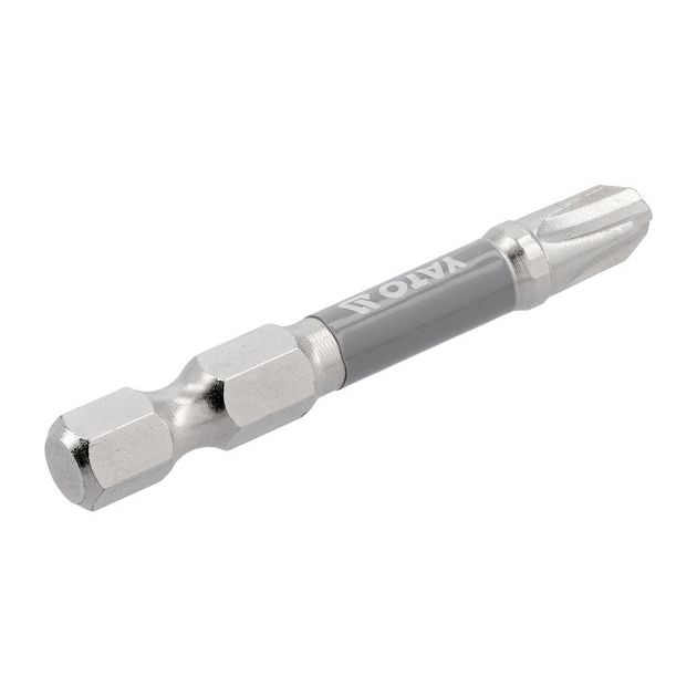 Насадка YATO PH3 x 50 мм, 6-гран. шпиндель 1/4, никелированная, 2 шт., фото , изображение 3 | SNABZHENIE.com.ua