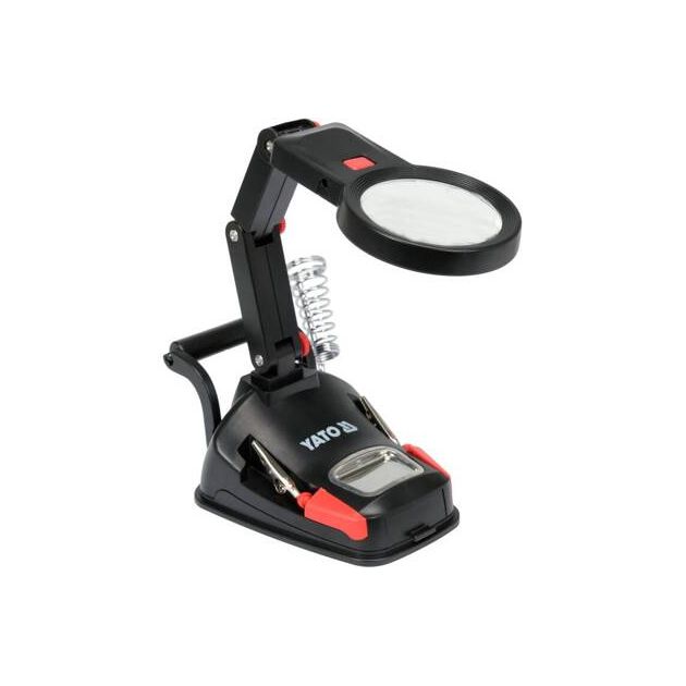 Лупа на штативе, ABS-пластик, 2 линзы 3x/45x, 125x160 мм, подсветка, фото , изображение 3 | SNABZHENIE.com.ua