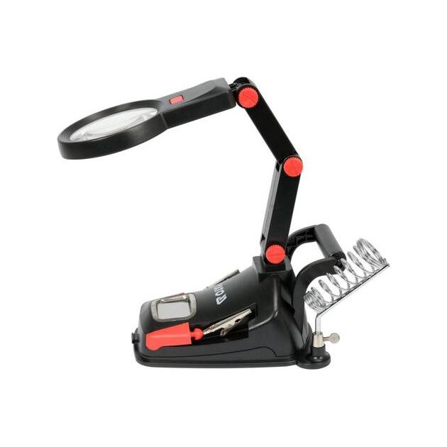 Лупа на штативе, ABS-пластик, 2 линзы 3x/45x, 125x160 мм, подсветка, фото , изображение 7 | SNABZHENIE.com.ua