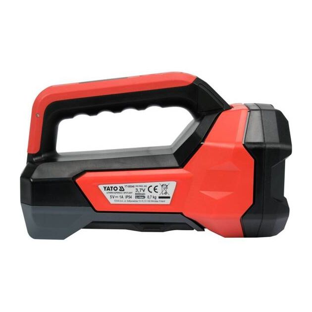 Ліхтар світлодіодний з ручкою 2в1 акумуляторний YATO Li-Ion 3.7В, 8 АГод, 9 режимів, 600/1000Lm, зарядний USB-C, фото , зображення 5 | SNABZHENIE.com.ua