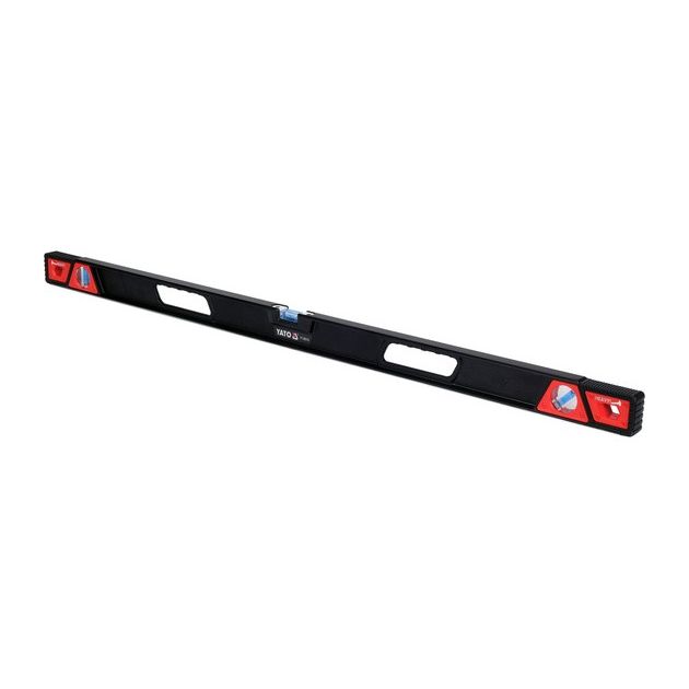 Ударостойкий уровень с магнитами YATO, 1 м, 3 капсулы, 2 ручки, фото , изображение 2 | SNABZHENIE.com.ua