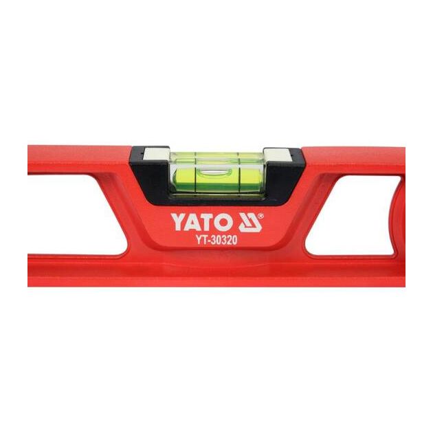 Рівень з алюмінієвим корпусом для викладання плитки YATO 600 мм, 2 капсули, 4 магніти, фото , зображення 5 | SNABZHENIE.com.ua