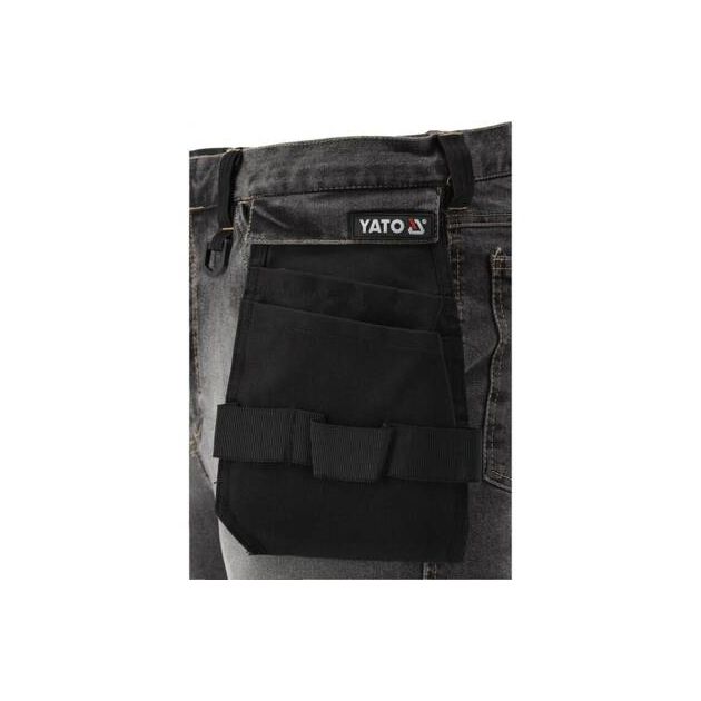 Штани джинсові стрейч YATO L, 90-98 см, 180-188 см, сірі, 17 кишень, фото , изображение 12 | SNABZHENIE.com.ua