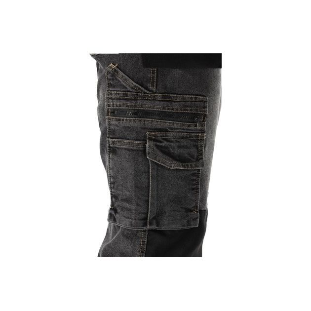 Робочі джинси YATO стрейч XL, сірі, 17 кишень, бавовна 71%, фото , изображение 16 | SNABZHENIE.com.ua