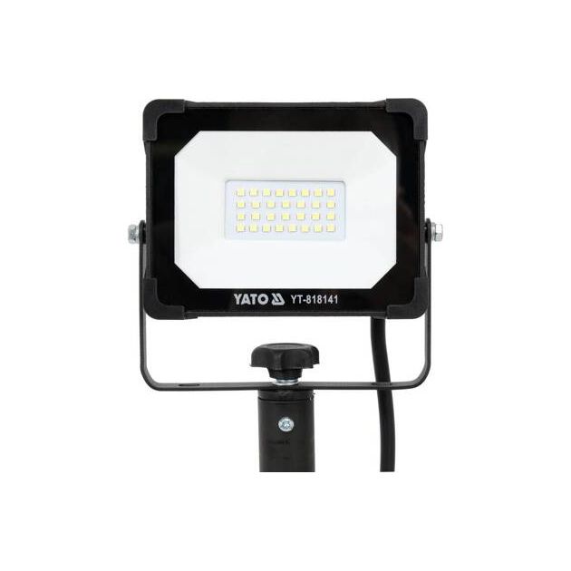 Прожектор з SMD-діодним випромінюванням YATO: 20 Вт, 230 В, 1900 Lm, на штативі h=0.6-1.22 м, кабель - 2 м, фото , зображення 2 | SNABZHENIE.com.ua