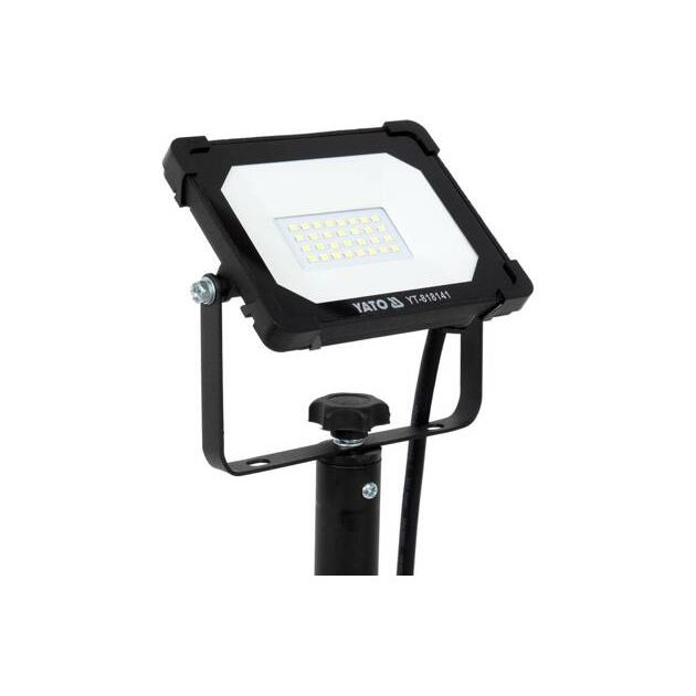 Прожектор з SMD-діодним випромінюванням YATO: 20 Вт, 230 В, 1900 Lm, на штативі h=0.6-1.22 м, кабель - 2 м, фото , зображення 5 | SNABZHENIE.com.ua