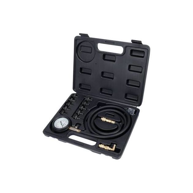 Тестер давления масла YATO с адаптерами, 0-1 MPa, шланг 125 см, 12 эл., фото , изображение 2 | SNABZHENIE.com.ua
