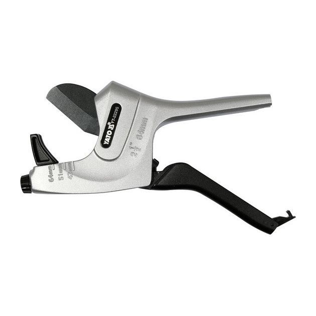 Труборіз YATO для ПВХ, ПУ, ПЕ, ПП труб Ø 42, 51, 64 мм, алюмінієвий корпус, фото , зображення 5 | SNABZHENIE.com.ua