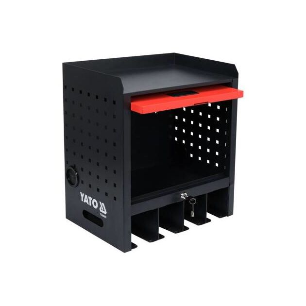 Шкаф для электроинструмента YATO 480x430x280 мм, 4 гнезда, 2 ключа, фото , изображение 7 | SNABZHENIE.com.ua Шкаф для электроинструмента YATO 480x430x280 мм, 4 гнезда, 2 ключа, фото , изображение 7 | SNABZHENIE.com.ua