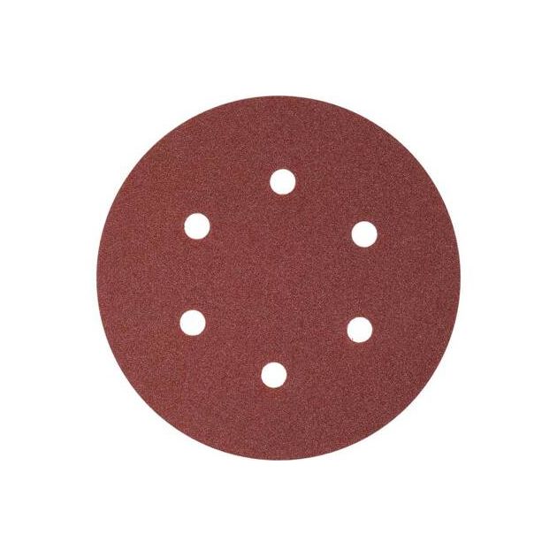 Круг шліфувальний з наждачним папером з липучкою YATO: Ø= 150мм, Р100, 6 отворів до YT-09739, -09740, 50шт, фото , зображення 3 | SNABZHENIE.com.ua