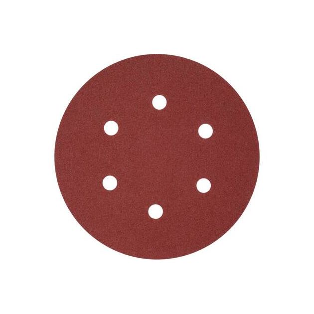 Круг шліфувальний з наждачним папером з липучкою YATO: Ø= 150мм, Р180, 6 отворів до YT-09739, -09740, 50шт, фото , зображення 3 | SNABZHENIE.com.ua