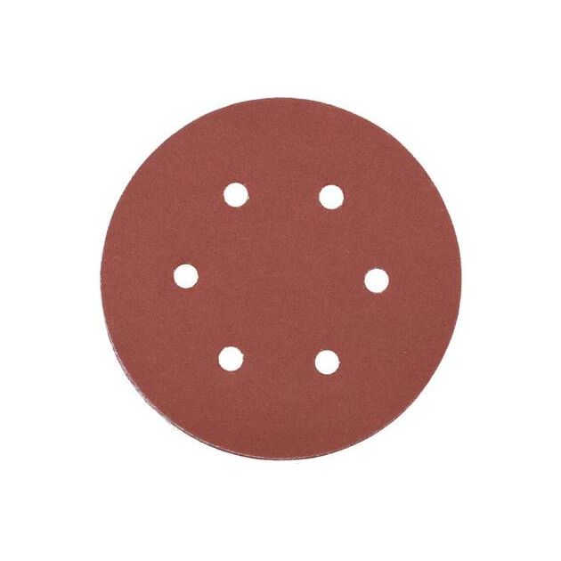 Круг шліфувальний з наждачним папером з липучкою YATO: Ø= 150мм, Р220, 6 отв до YT-09739, -09740, 50шт, фото , зображення 3 | SNABZHENIE.com.ua