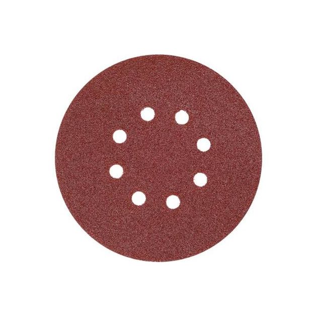 Круг шліфувальний з наждачного паперу з липучкою YATO: Ø= 150 мм, Р60, 8 отворів до YT-82206, -82207, 50 шт, фото , зображення 3 | SNABZHENIE.com.ua