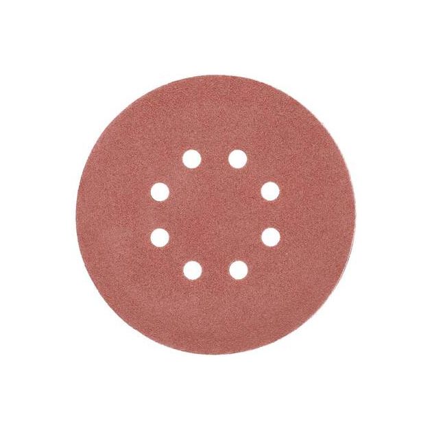 Круг шліфувальний YATO Ø150мм, Р80, 8 отв, 50 шт, липучка, фото , изображение 3 | SNABZHENIE.com.ua Круг шліфувальний YATO Ø150мм, Р80, 8 отв, 50 шт, липучка, фото , изображение 3 | SNABZHENIE.com.ua