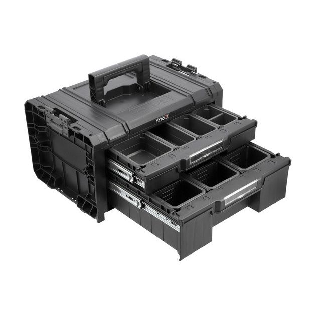 Ящик модульный Т2 S12 пластиковый YATO с 2 ячейками 450x313x245 мм, фото , изображение 3 | SNABZHENIE.com.ua