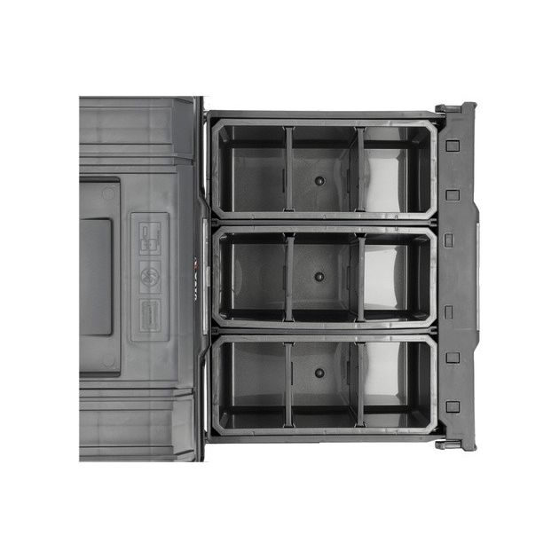 Ящик модульный Т2 S12 пластиковый YATO с 2 ячейками 450x313x245 мм, фото , изображение 4 | SNABZHENIE.com.ua