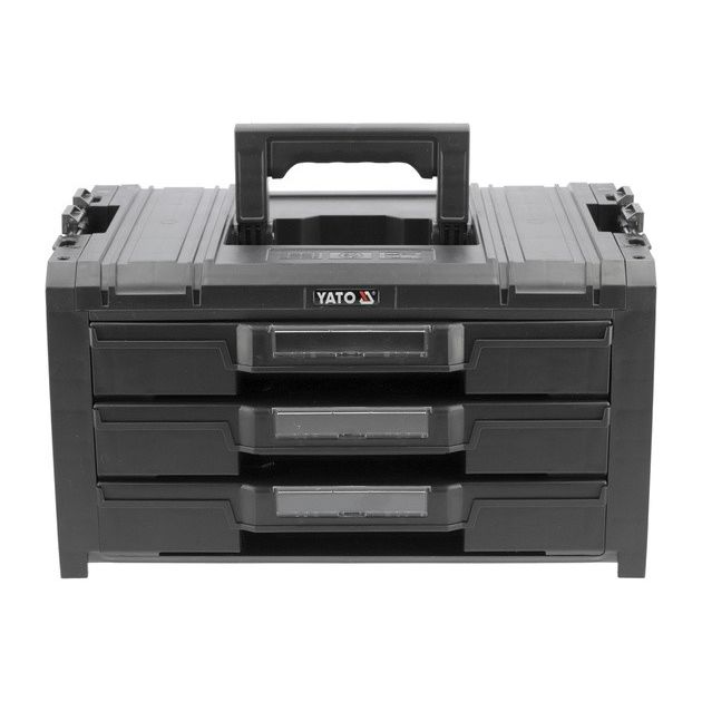 Ящик модульный T3 S12 пластиковый YATO с 3 ячейками, 450x320x240 мм, фото , изображение 2 | SNABZHENIE.com.ua