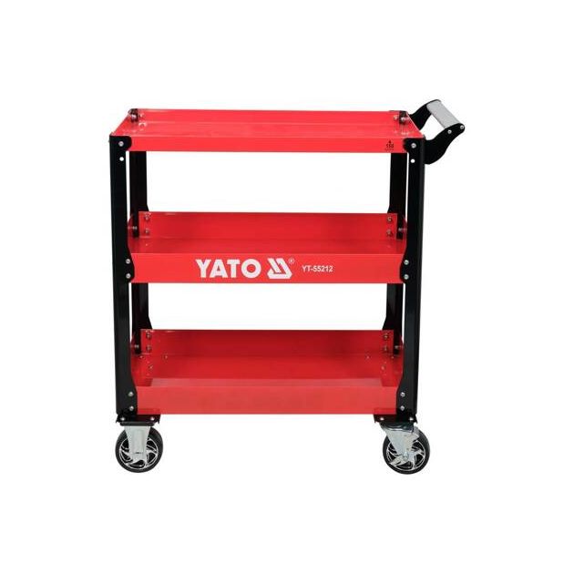 Візок YATO 3-рівневий на 4 колесах, макс. навантаження 150 кг, фото , изображение 3 | SNABZHENIE.com.ua
