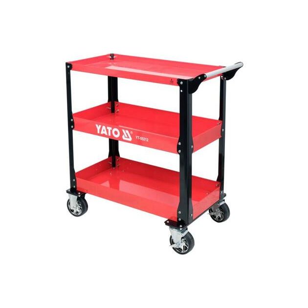 Візок YATO 3-рівневий на 4 колесах, макс. навантаження 150 кг, фото , изображение 5 | SNABZHENIE.com.ua