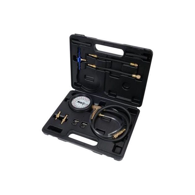 Манометр тиску впорскування бензину YATO: 0-0.7 МПа, з аксесуарами, 10 елементів + кейс [10/140], фото , зображення 2 | SNABZHENIE.com.ua