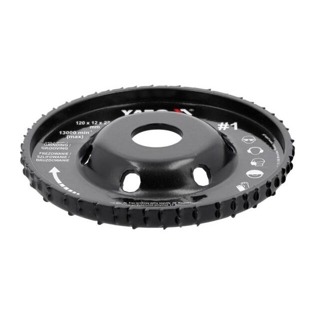 Диск-фреза YATO Ø120/22.2 мм для дерева, шпаклівки, гіпсу, фото , изображение 5 | SNABZHENIE.com.ua