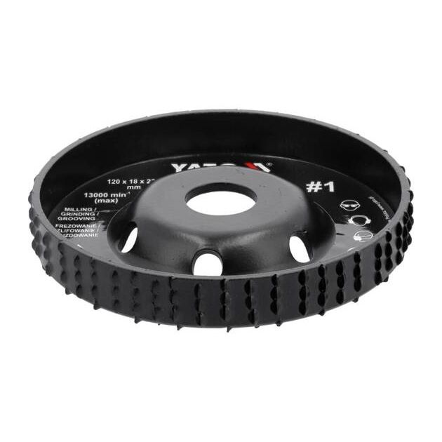 Диск-фреза випуклий до КШМ YATO по дереву, шпаклівці, гіпсу; Ø=120/22.2 мм, t= 18 мм шорстк № 1 [10], фото , зображення 5 | SNABZHENIE.com.ua