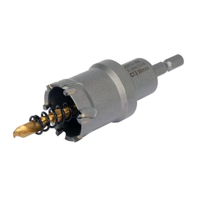 Свердло-коронка по металу TCT YATO 30x103 мм, 6-гранний хвостовик 1/4, фото , зображення 2 | SNABZHENIE.com.ua