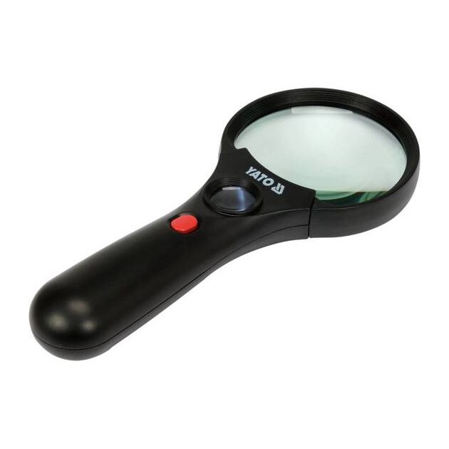 Лупа ручная с подсветкой, 2 линзы 3x/45x, ABS-пластик, 192x82x28мм, фото , изображение 7 | SNABZHENIE.com.ua