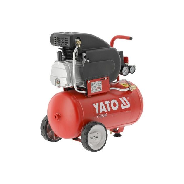 Компрессор YATO 230 В, 1,5 кВт, 8 Bar, 200 л/мин, ресивер 24 л, фото , изображение 2 | SNABZHENIE.com.ua