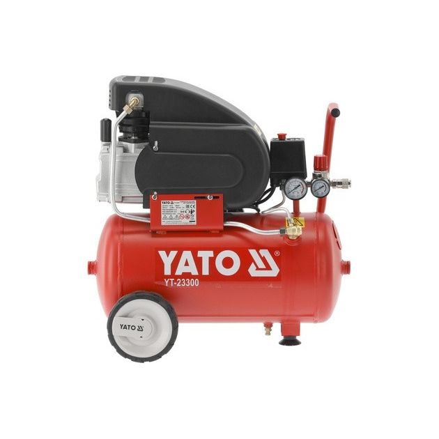 Компрессор YATO 230 В, 1,5 кВт, 8 Bar, 200 л/мин, ресивер 24 л, фото , изображение 3 | SNABZHENIE.com.ua