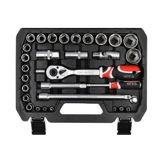 Набор головок и бит YATO 1/2", 1/4", 60 элементов, фото , изображение 3 | SNABZHENIE.com.ua