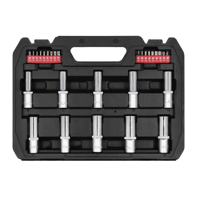 Набор головок и бит YATO 1/2", 1/4", 60 элементов, фото , изображение 5 | SNABZHENIE.com.ua