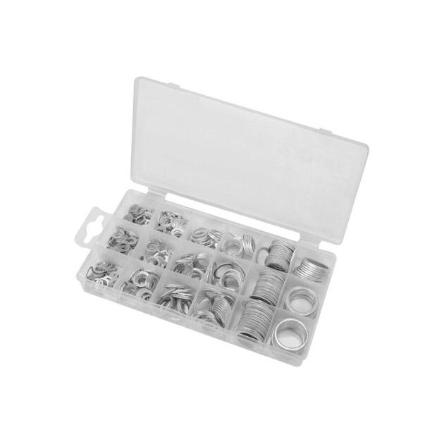 Шайби алюмінієві YATO, Ø= 6/10 - 24/29 мм, наб. 450 шт., фото , зображення 3 | SNABZHENIE.com.ua