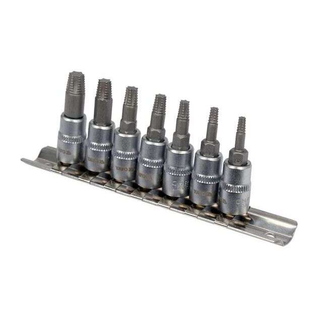 Головки торцеві з насадками TORX для видалення зірваних гвинтів YATO: до квадр. 1/4 , 7 шт, фото , зображення 3 | SNABZHENIE.com.ua