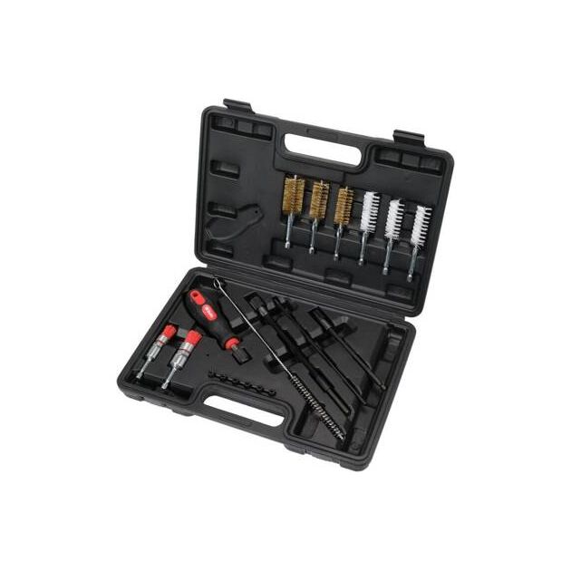 Средства для очистки гнёзд сопел форсунок YATO, тримач 1/4 Ø=7-23 мм, 19 ел., фото , изображение 3 | SNABZHENIE.com.ua