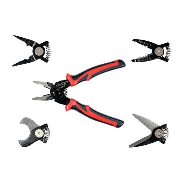Щипці і ножиці YATO електромонтажні 5 в 1, тримач 200 мм, 5 елем., фото , изображение 5 | SNABZHENIE.com.ua