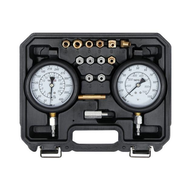Тестеры давления масла в двигателях и коробках YATO, 0-27,5 Bar, 17 ел., фото , изображение 3 | SNABZHENIE.com.ua