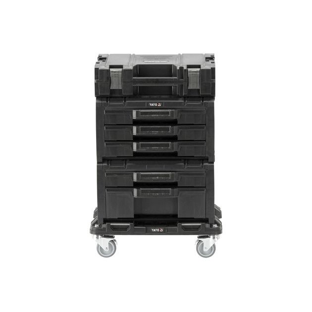 Ящики для інструментів на платформі з колесами S12 YATO 4 шт. модулів P05T2T341G2, 507x326x745 мм, фото , зображення 2 | SNABZHENIE.com.ua