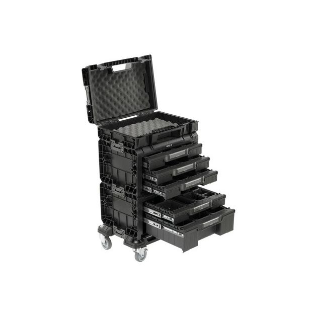 Ящики для інструментів на платформі з колесами S12 YATO 4 шт. модулів P05T2T341G2, 507x326x745 мм, фото , зображення 3 | SNABZHENIE.com.ua
