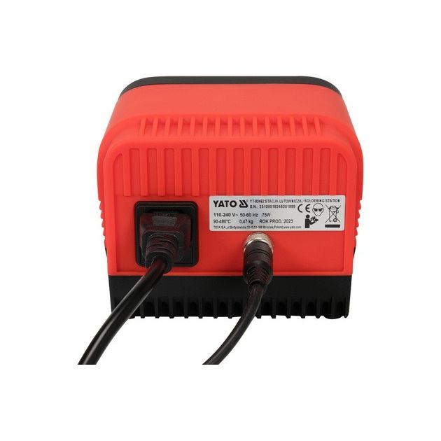 Паяльная станция YATO 110-230V, 75Вт, 90-480°C, жало T12, LCD, фото , изображение 7 | SNABZHENIE.com.ua