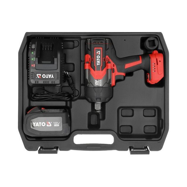 Гайковерт аккумуляторный YATO 18 В, 6 Ач, 2400 Нм, квадрат 3/4", фото , изображение 10 | SNABZHENIE.com.ua