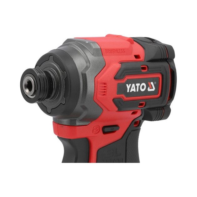 Безщітковий ударний шуруповерт YATO 18 В, 230 Nm, 1/4" тримач, фото , изображение 3 | SNABZHENIE.com.ua