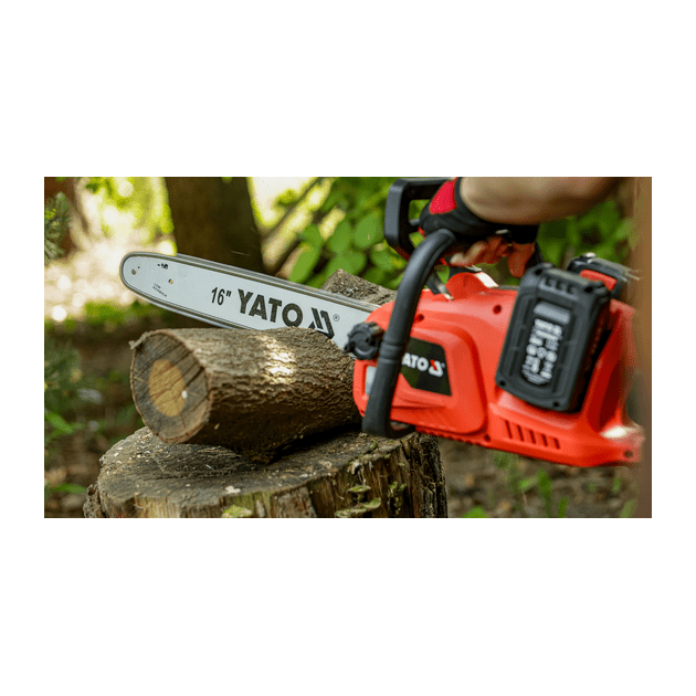 Акумуляторна ланцюгова пила YATO: 36 В (2 x Li-Ion 18 В 4 АГод), шина - 16/40 см, 56 ланок [2], фото , зображення 10 | SNABZHENIE.com.ua