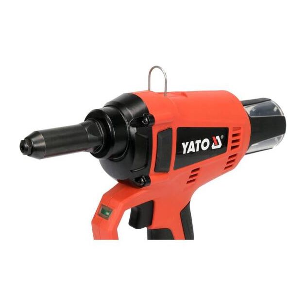 Заклепочник аккумуляторный безщеточный YATO Li-Ion 18 В 20 kN для заклепок 2,4-5,0 мм, фото , изображение 4 | SNABZHENIE.com.ua