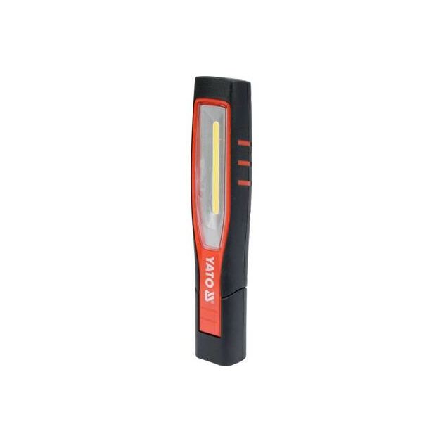 Лампа світлодіодна для майстерні YATO 3.7 В акумуляторна Li-Ion, 4 режими, 2 гачки, зарядка USB., фото , зображення 2 | SNABZHENIE.com.ua