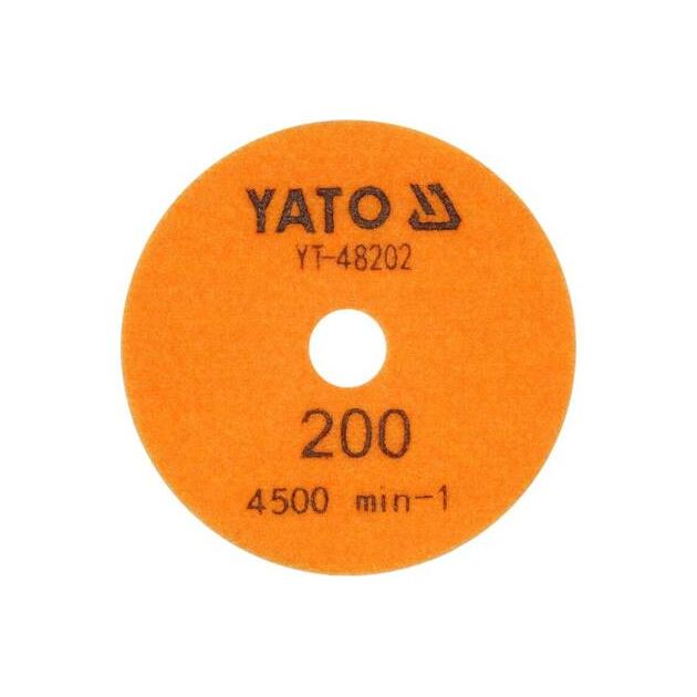 Алмазный шлифовальный круг на липучке YATO 100 мм, G200, 4500 об/мин, фото , изображение 3 | SNABZHENIE.com.ua