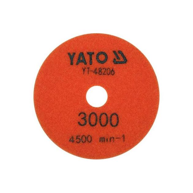 Алмазный шлифовальный круг с липучкой YATO 100 мм, G3000, макс. 4500 об/мин, фото , изображение 3 | SNABZHENIE.com.ua